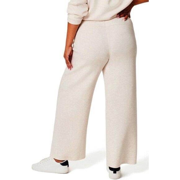 Spanx AirEssentials Cropped Wide Leg Pants Oatmeal Heather High-Rise Trousers XL - Picture 2 of 8